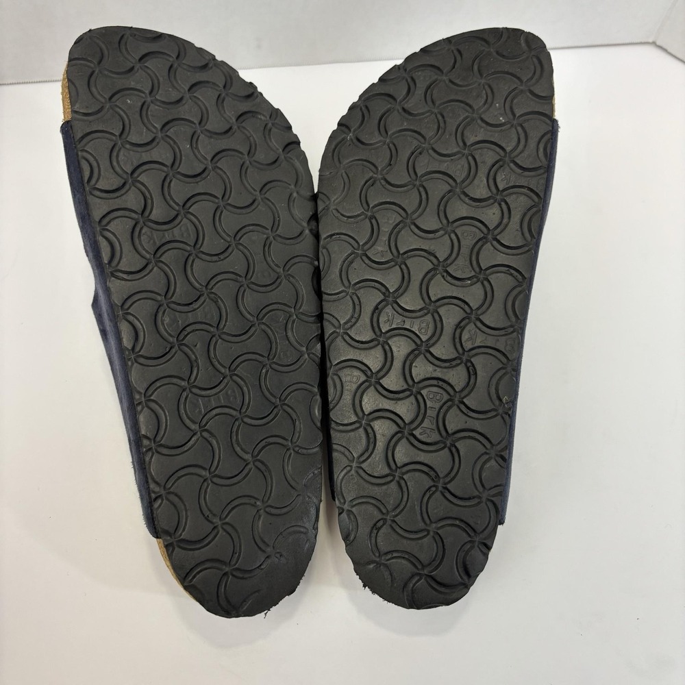 Birkenstock Arizona Sandals Womens 8 39 Blue Suede Shoes Comfort Cork Germany - Picture 8 of 13